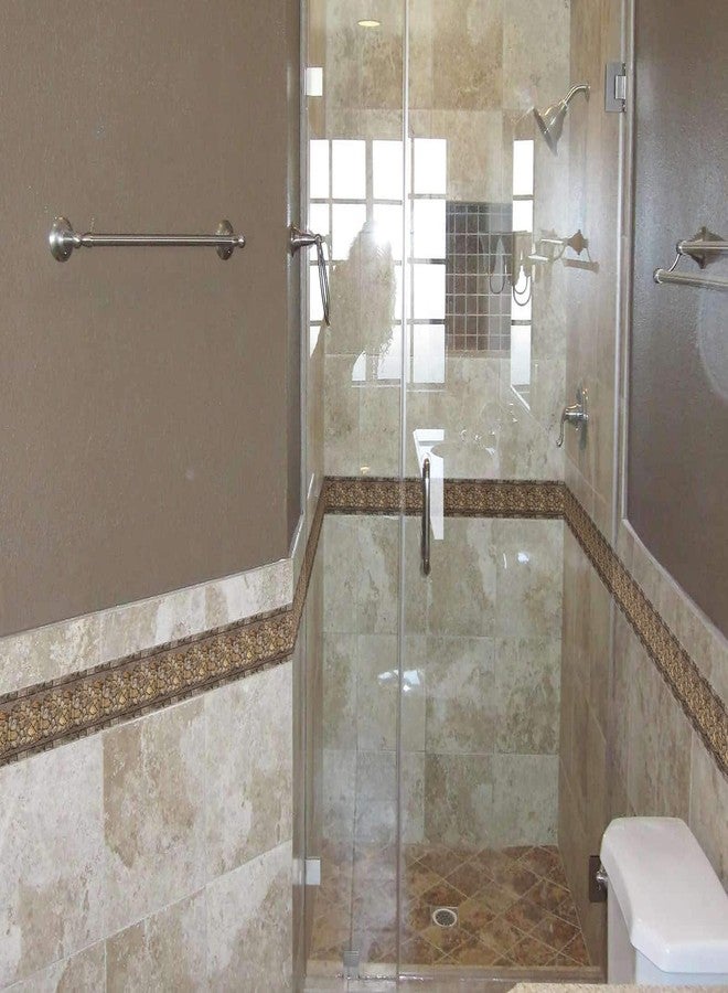 WallDesign ملصق حدودي بتصميم جداري - بنمط طوب عتيق من مادة PVC - لتزيين الحمامات والأرضيات والأبواب وجدران المطابخ - لفة 3 بوصات × 10 أقدام - مغلفة بطبقة لامعة مقاومة للماء - Image 4